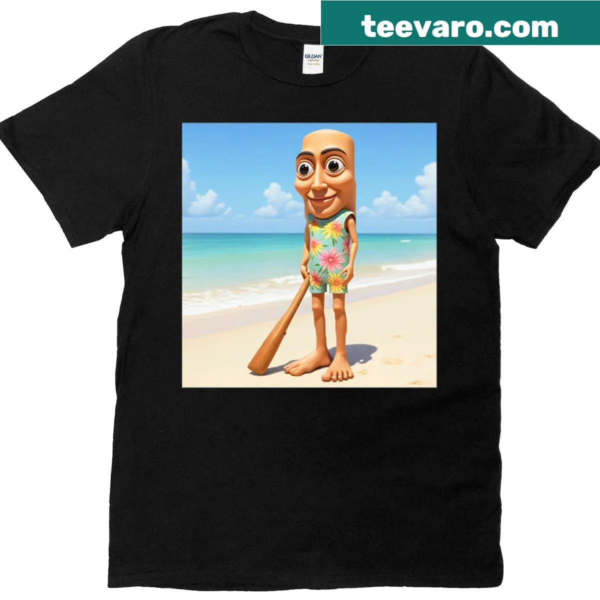 Summer-themed T-shirt with the phrase 'Tung Tung Tung Sahur' — on a men's t-shirt