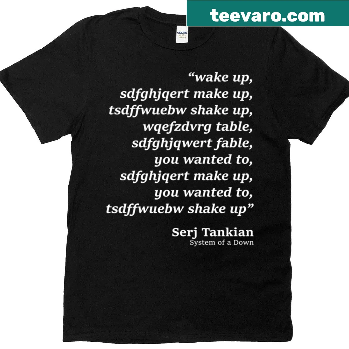 Funny parody t-shirt featuring witty text inspired by System Of A Down's Chop Suey — on a men's t-shirt
