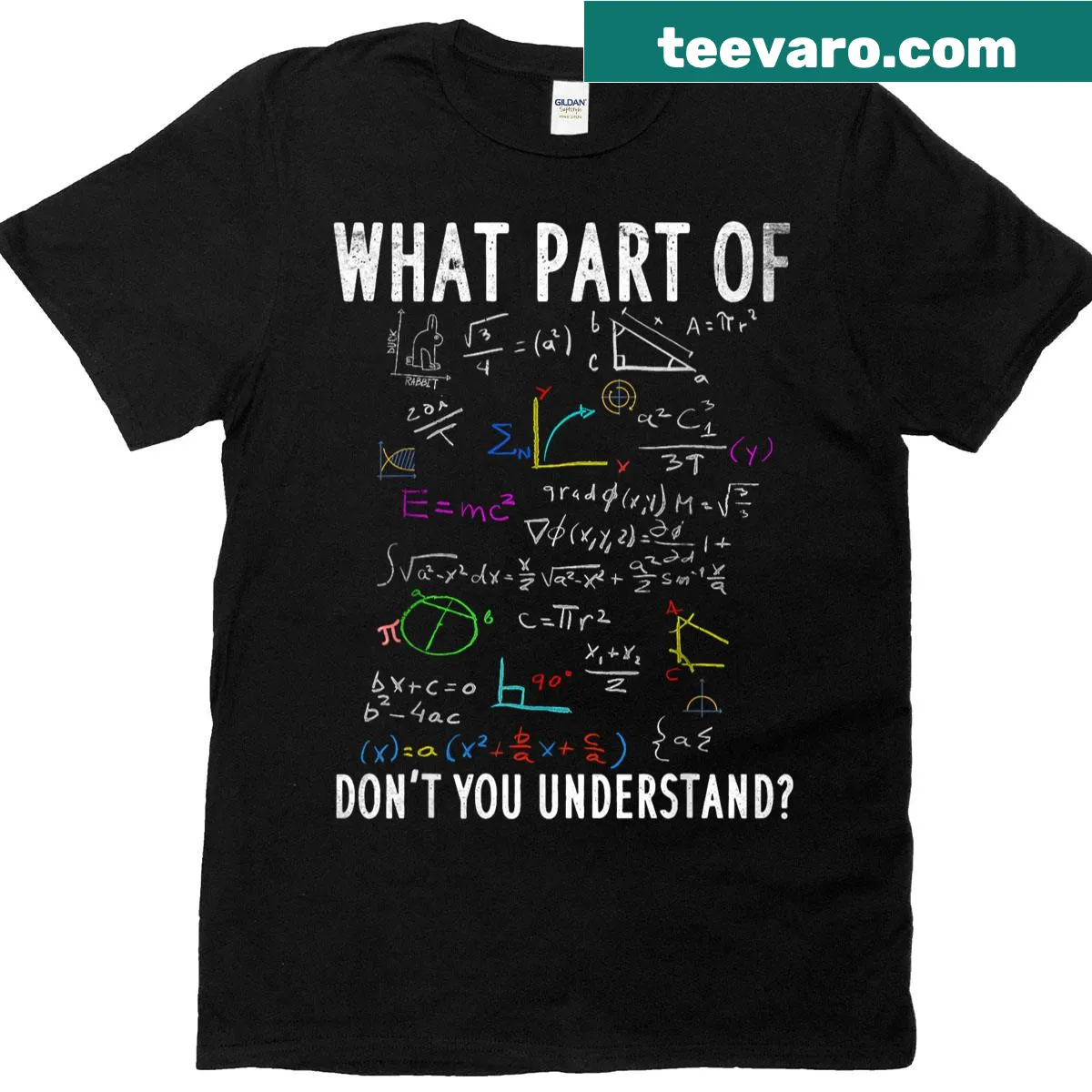 Humorous math teacher t-shirt with a clever phrase about understanding — on a men's t-shirt