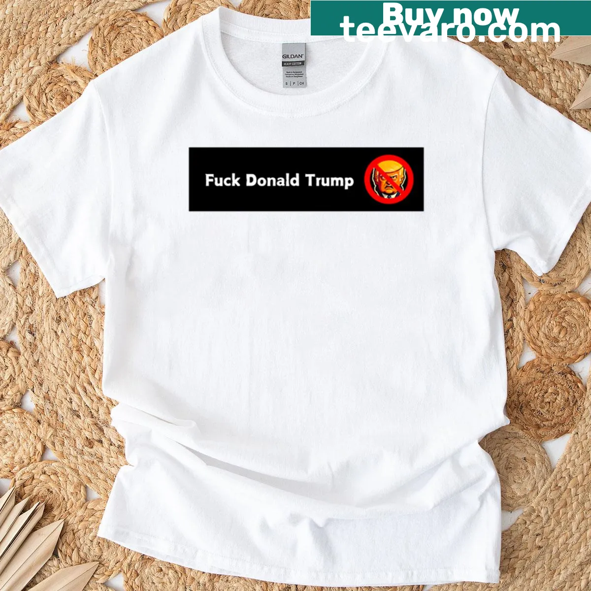 Anti-Trump t-shirt with bold text 'Womens Against Trump' — on a men's t-shirt