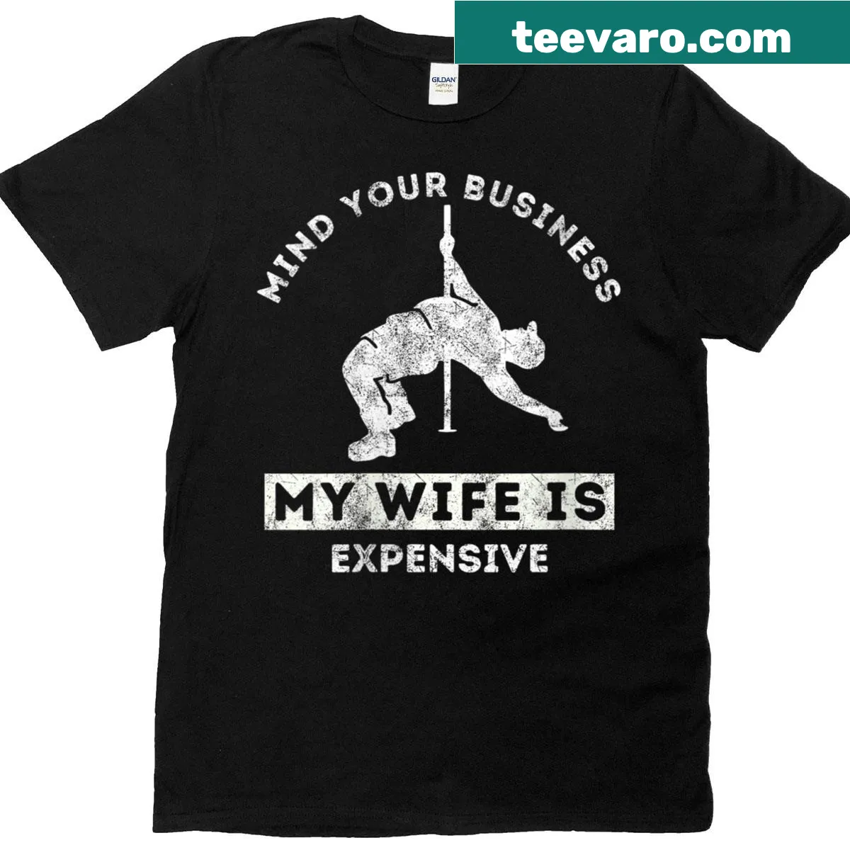 Witty T-shirt with the quote 'My Wife Is Expensive' — on a men's t-shirt