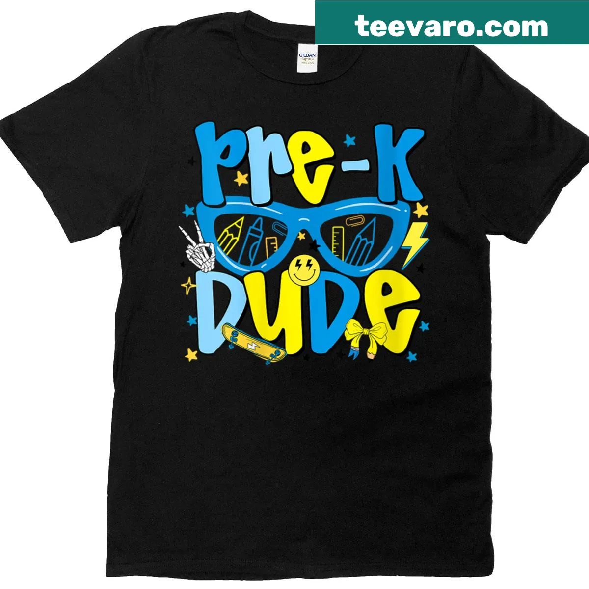 Pre-k Dude T-shirt with playful typography for kids — on a men's t-shirt