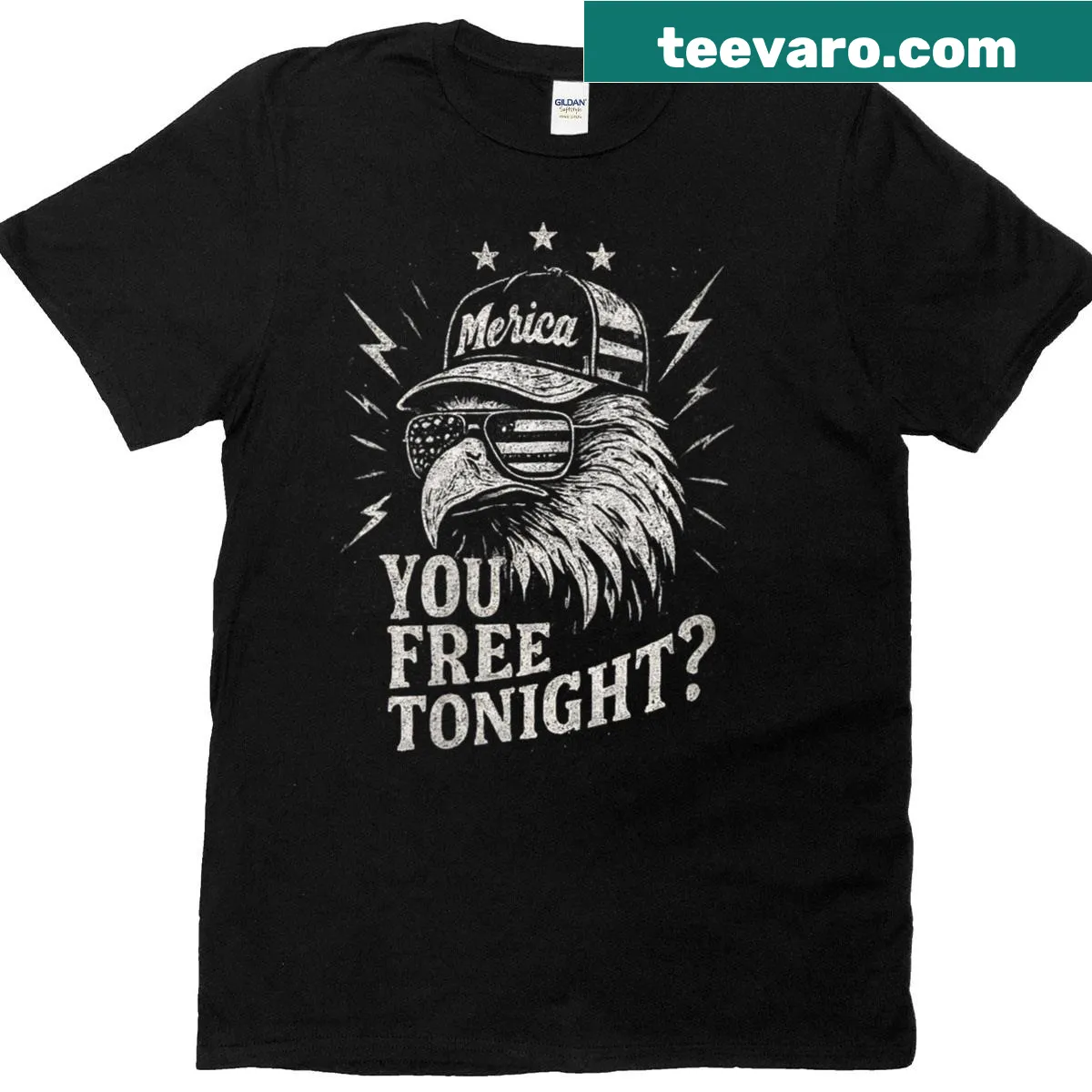 Eagle-themed T-shirt celebrating Independence Day — on a men's t-shirt