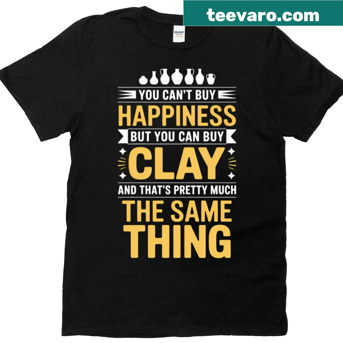 Funny T-shirt for pottery lovers with a clay pot design — on a men's t-shirt
