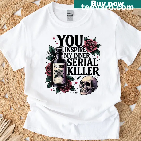 Playful spooky season T-shirt with inner serial killer text