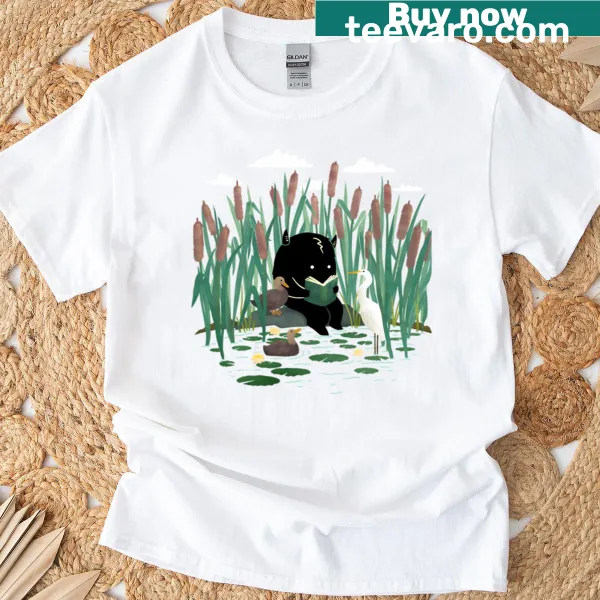Cartoon book monster lounging on a blanket with books design