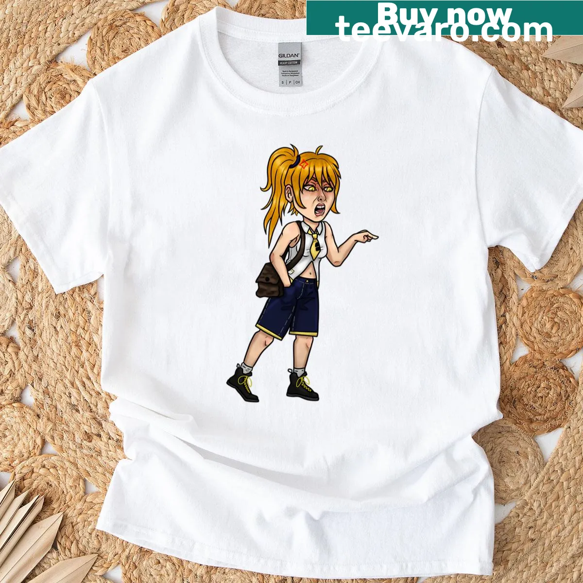 Cute chibi-style illustration of an Akita dog — on a men's t-shirt