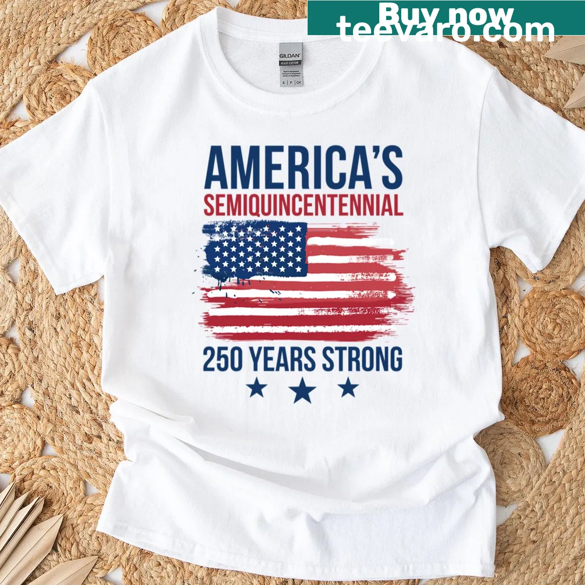 Americas Semiquincentennial T-shirt celebrating 250 years of strength — on a men's t-shirt