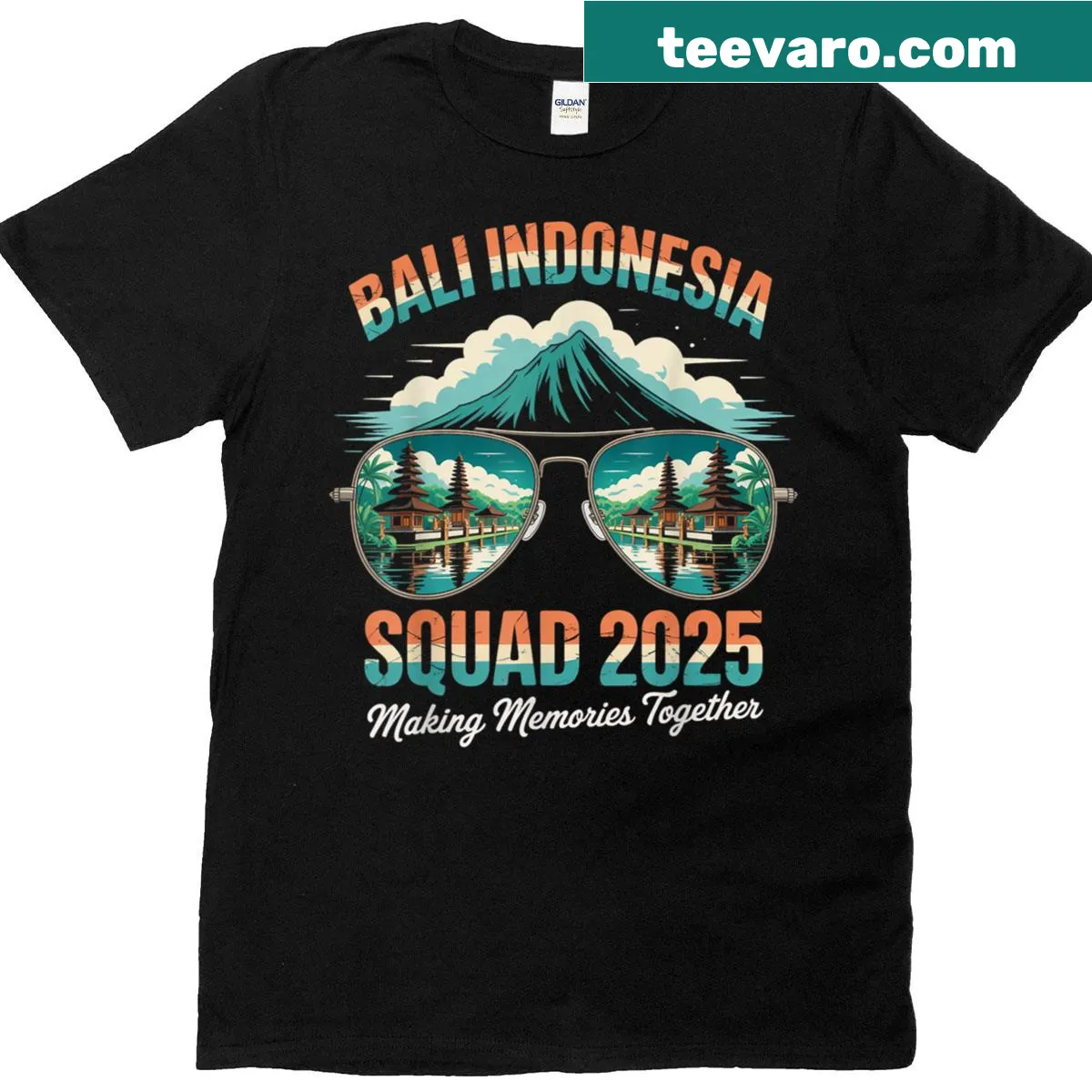 Emblem of Balinese temples design for travel enthusiasts — on a men's t-shirt