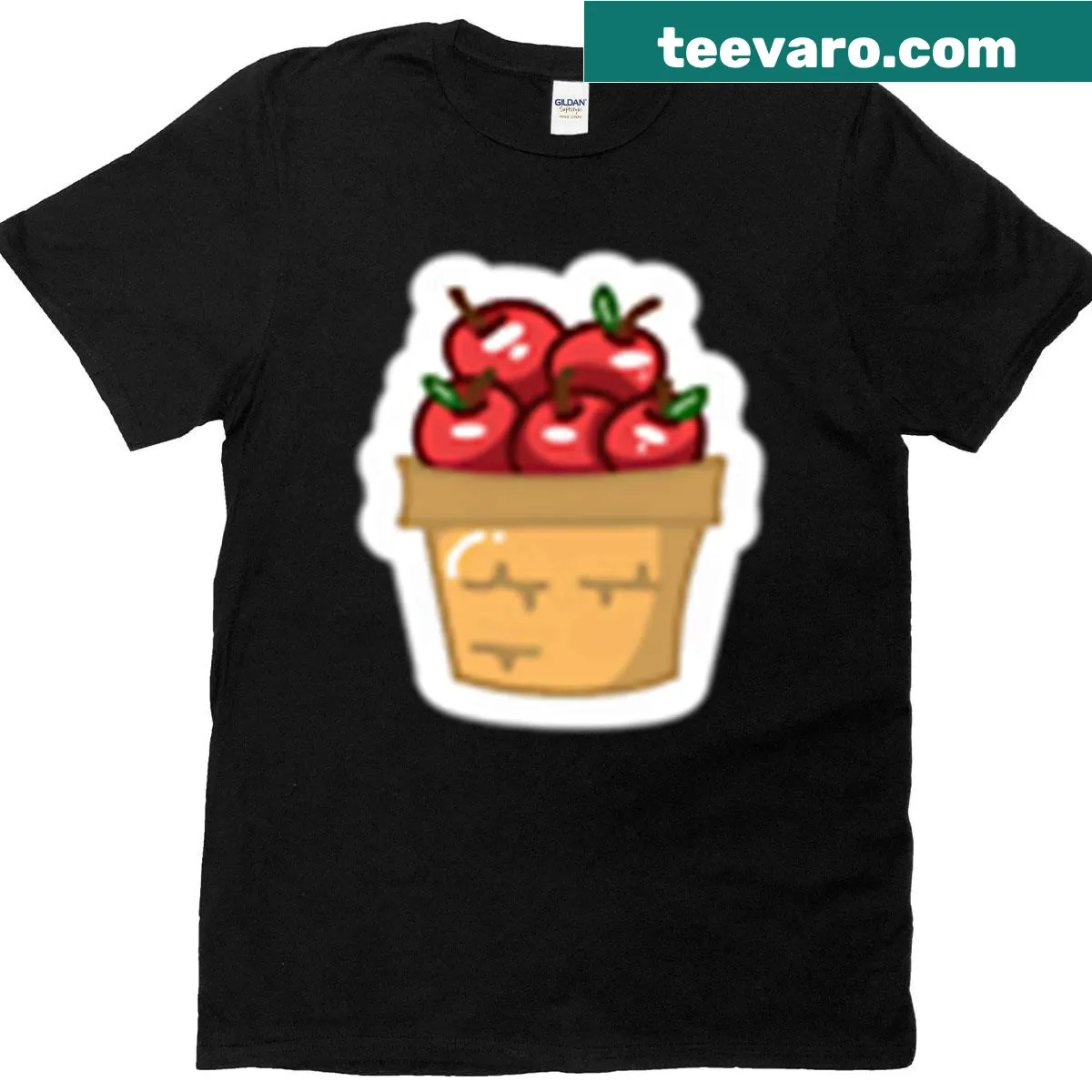 Illustration of a basket filled with apples on a T-shirt — on a men's t-shirt