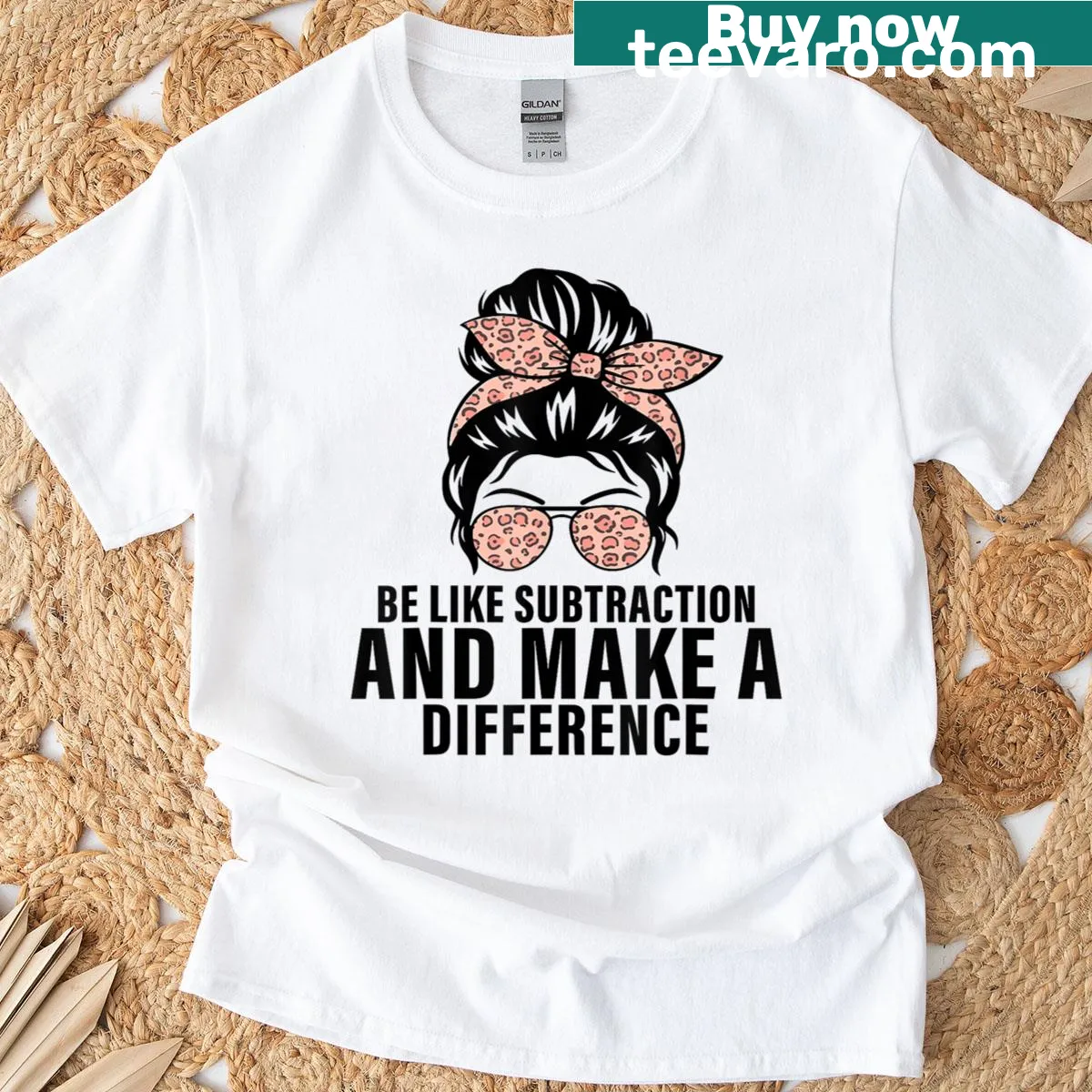 Funny math teacher T-shirt with subtraction-themed text — on a men's t-shirt