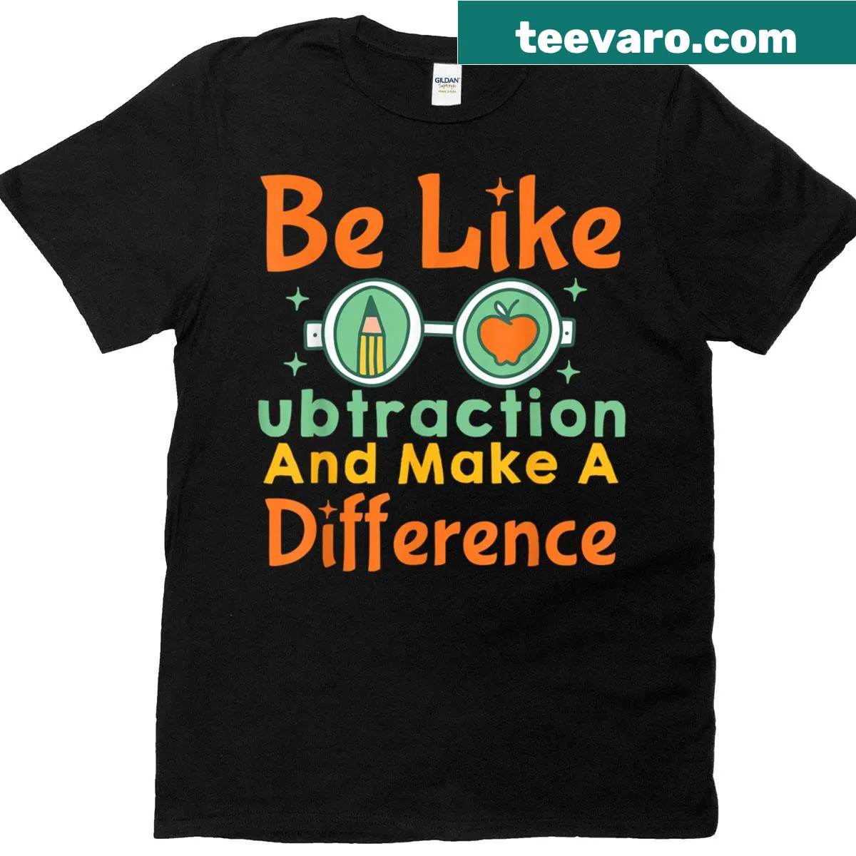 Funny math teacher joke t-shirt with clever subtraction phrase — on a men's t-shirt