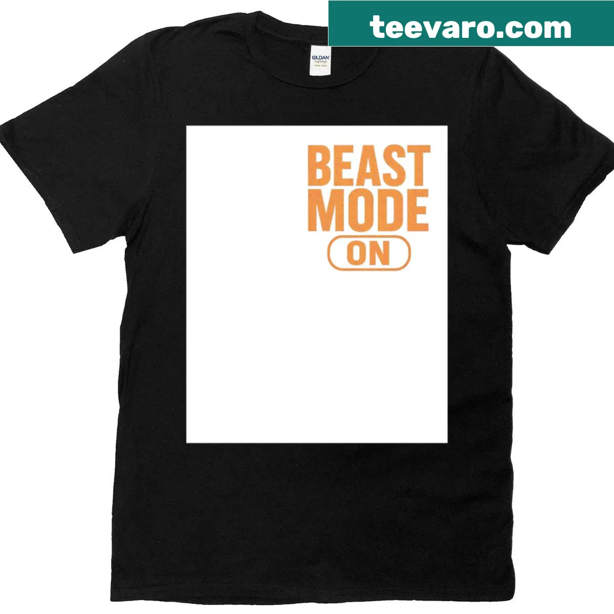 Vintage bodybuilding T-shirt with 'Beast Mode On' motivational text — on a men's t-shirt