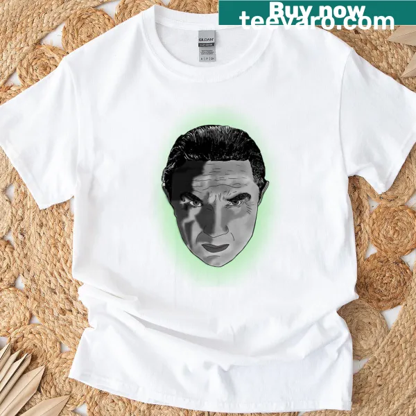 Illustrated Bela Lugosi t-shirt honoring classic horror