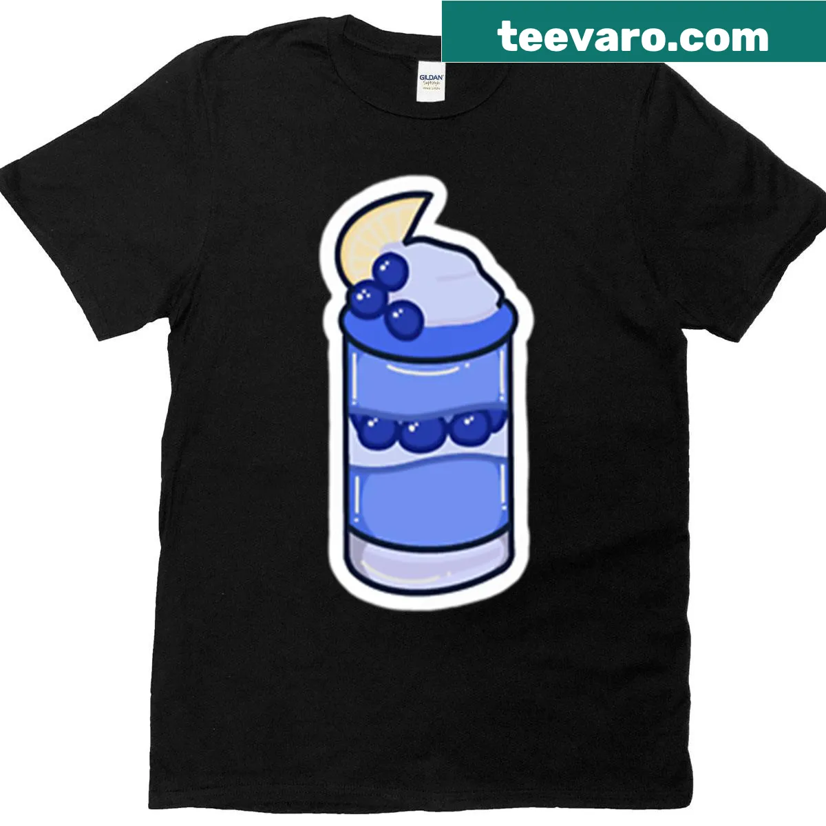 Illustration of a blueberry dessert on a t-shirt — on a men's t-shirt