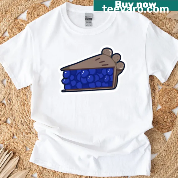 Illustrated blueberry pie graphic T-shirt
