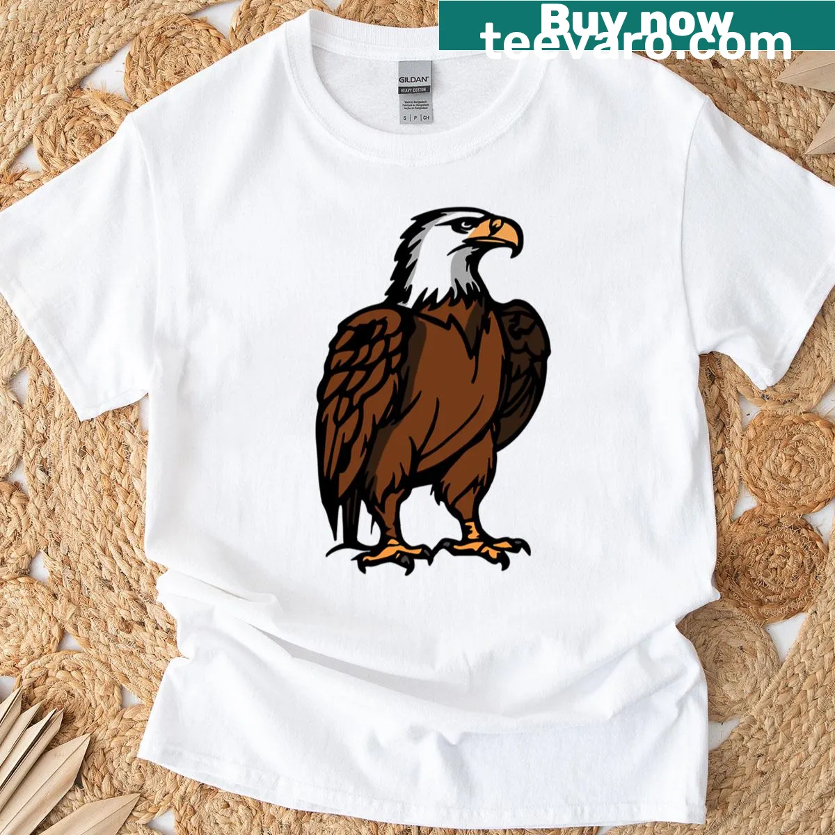 Vintage eagle graphic on a patriotic T-shirt — on a men's t-shirt