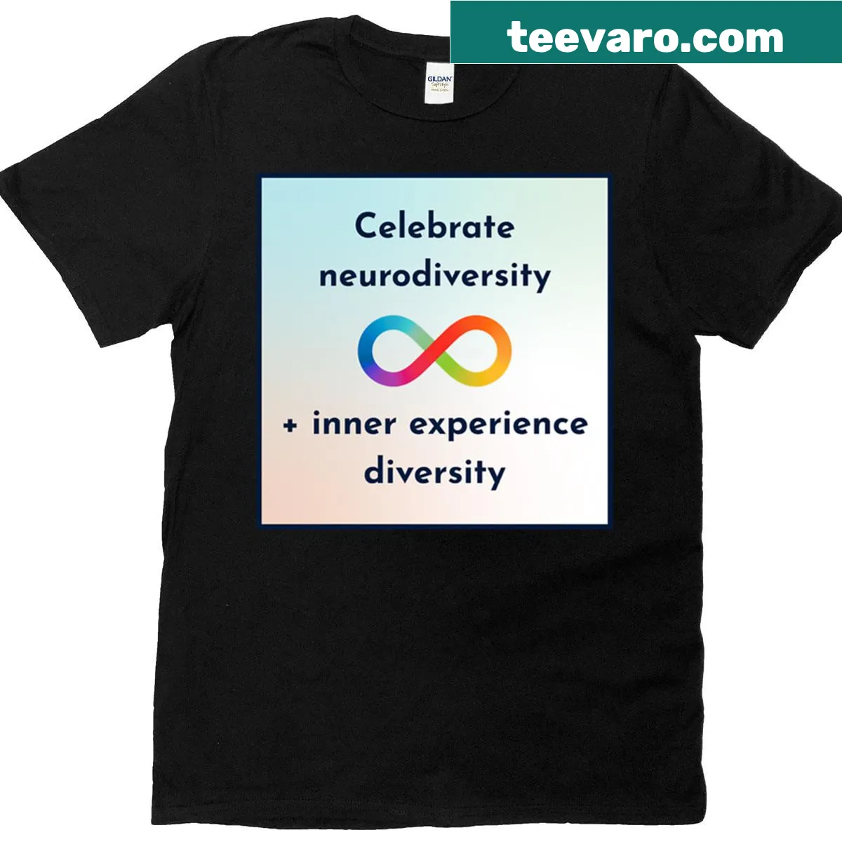 Neurodiversity celebration tee with empowering text — on a men's t-shirt