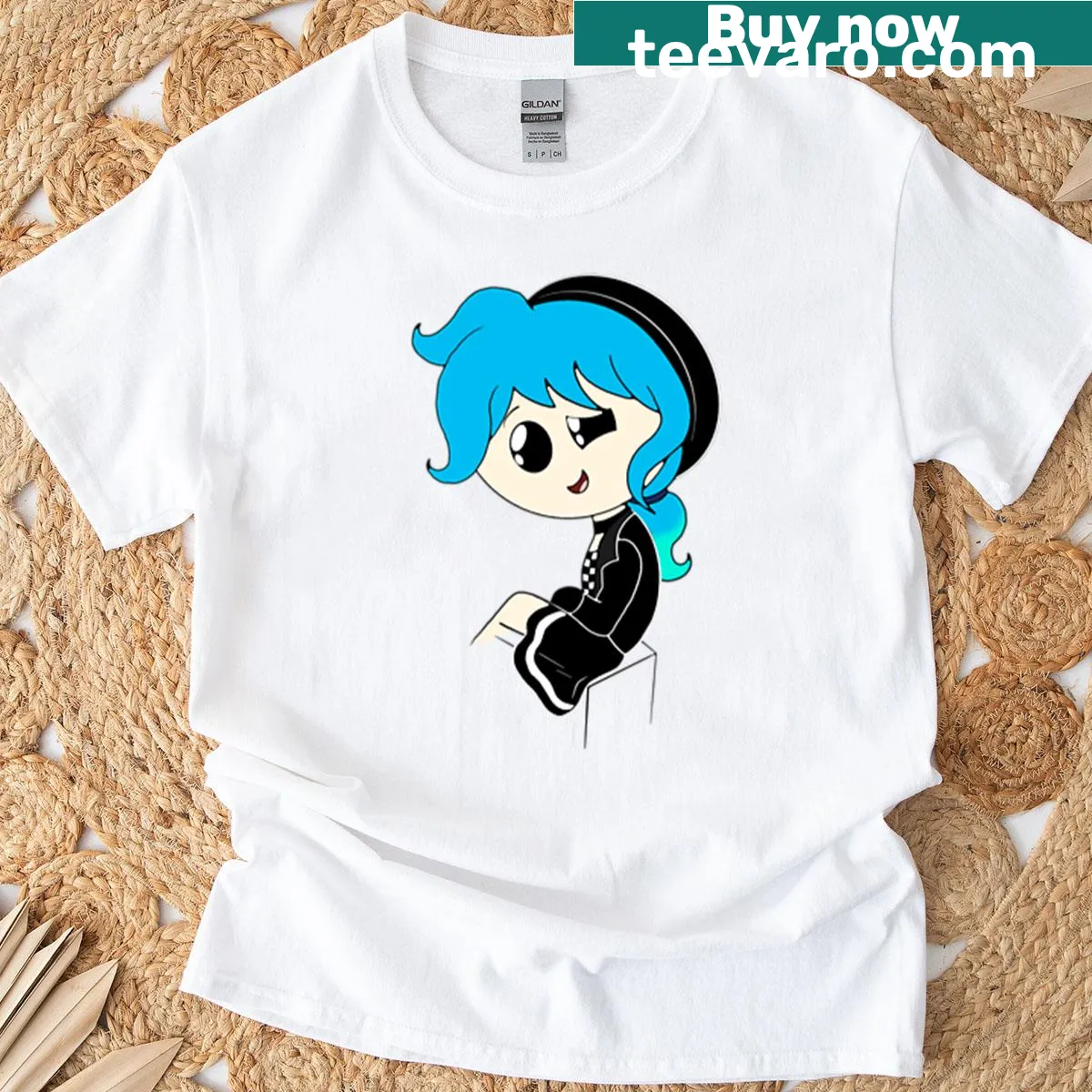 Chibi Dakota illustration from Black Heart Mafia on T-shirt — on a men's t-shirt