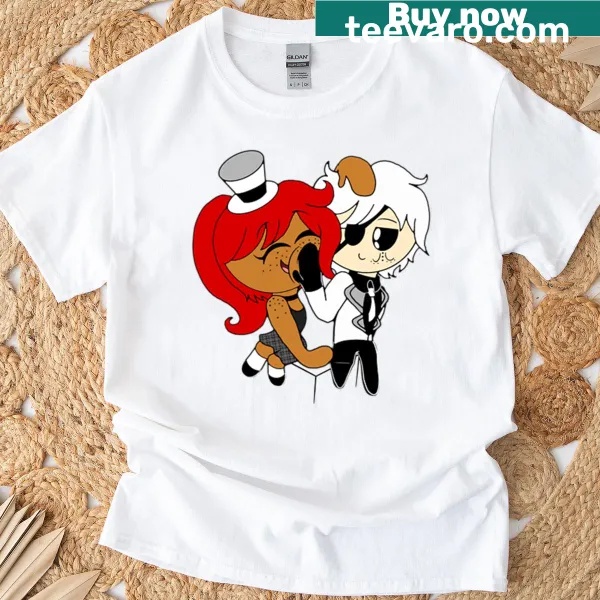 Chibi Scarlett and Caspian from Black Heart Mafia on T-shirt