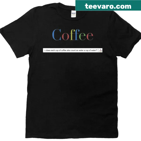 Playful coffee-themed t-shirt with humorous typography question