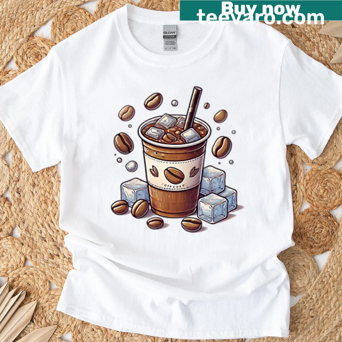 Cheerful Coffee Time T-shirt with a bold typography design. — on a men's t-shirt