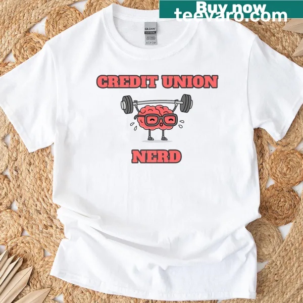 Typographic design celebrating credit unions on a T-shirt