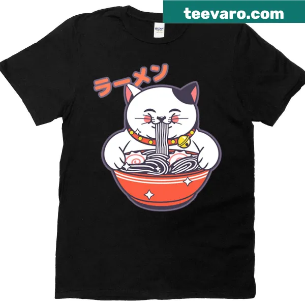 Adorable kawaii cat illustration on a cute T-shirt