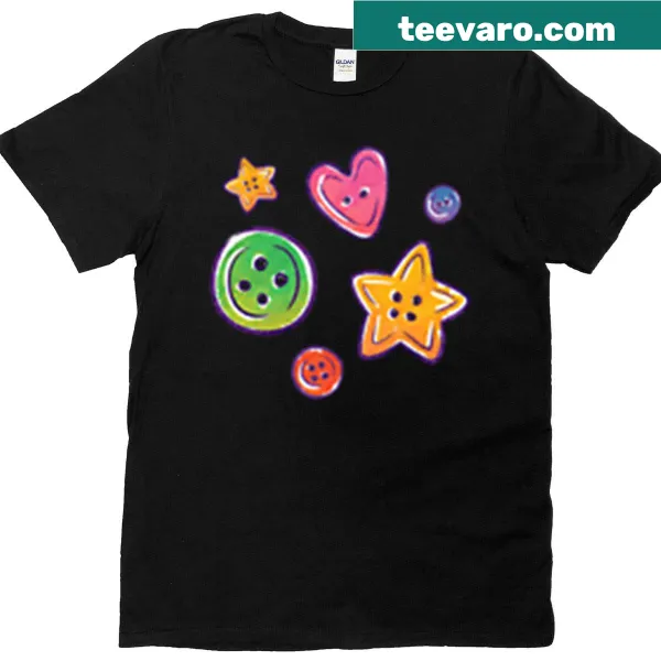 Charming button graphic design on a cute t-shirt