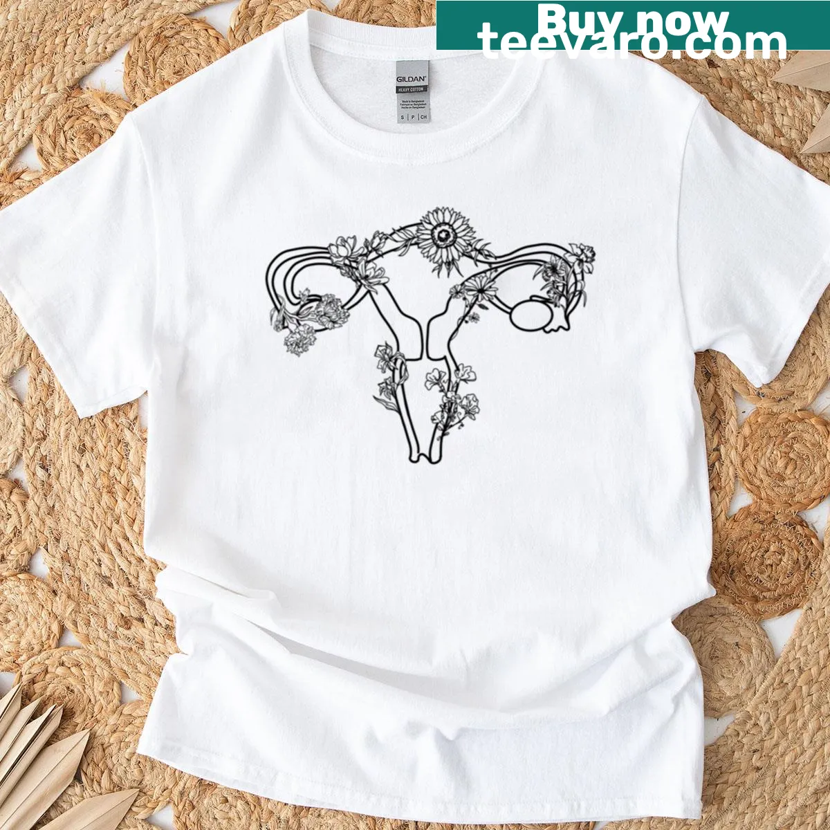 Cycle Of Beauty T-shirt featuring an elegant floral design. — on a men's t-shirt