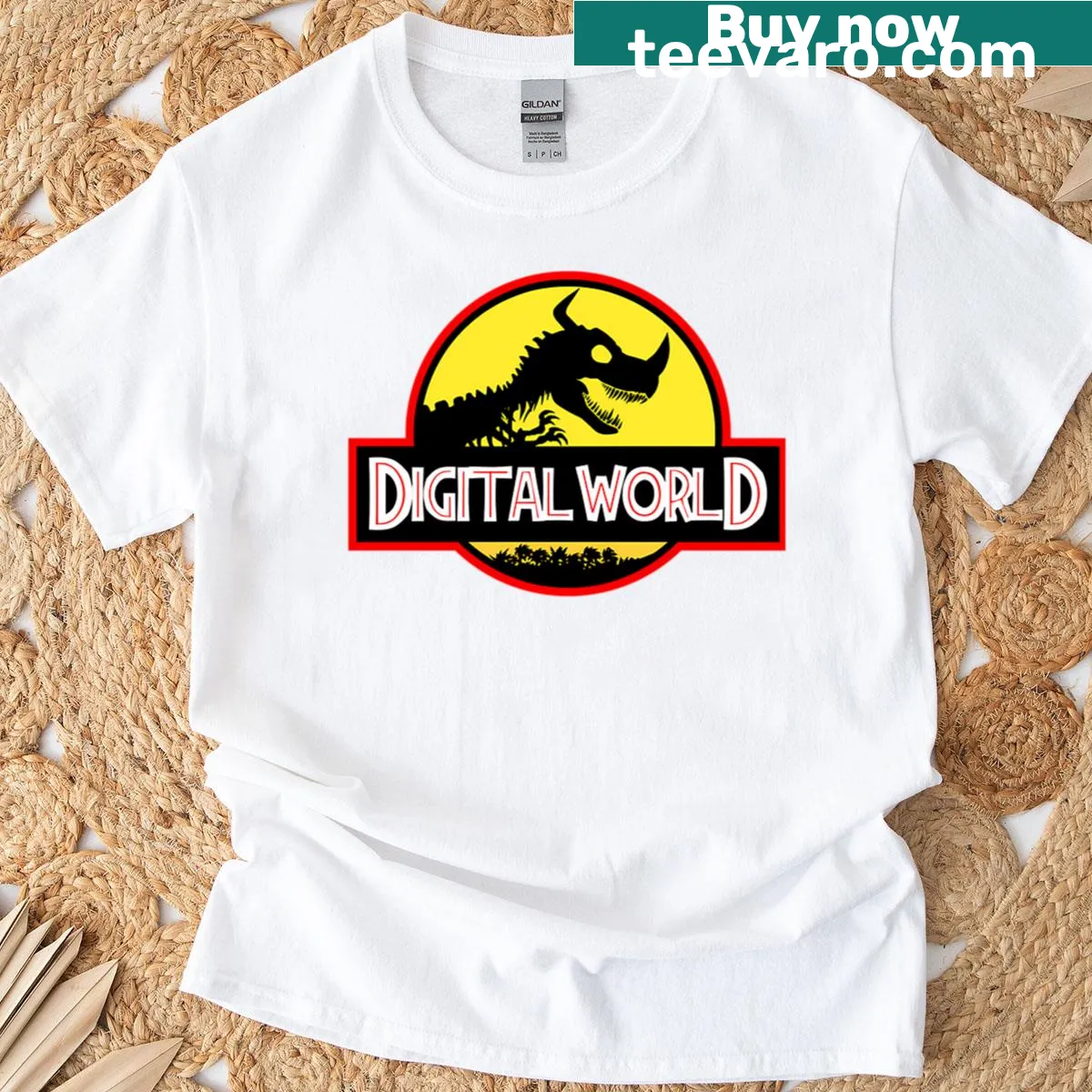 Minimalist digital world design T-shirt with interconnected nodes — on a men's t-shirt