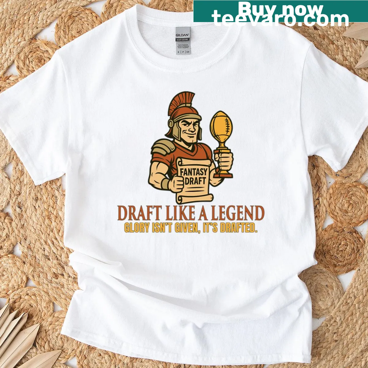 T-shirt with a gladiator football fantasy design for sports fans — on a men's t-shirt