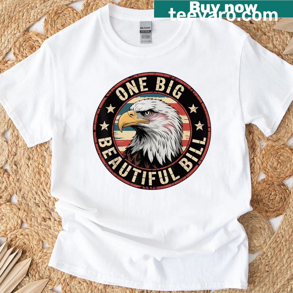 Eagle graphic T-shirt with inspirational quote about beauty — on a men's t-shirt