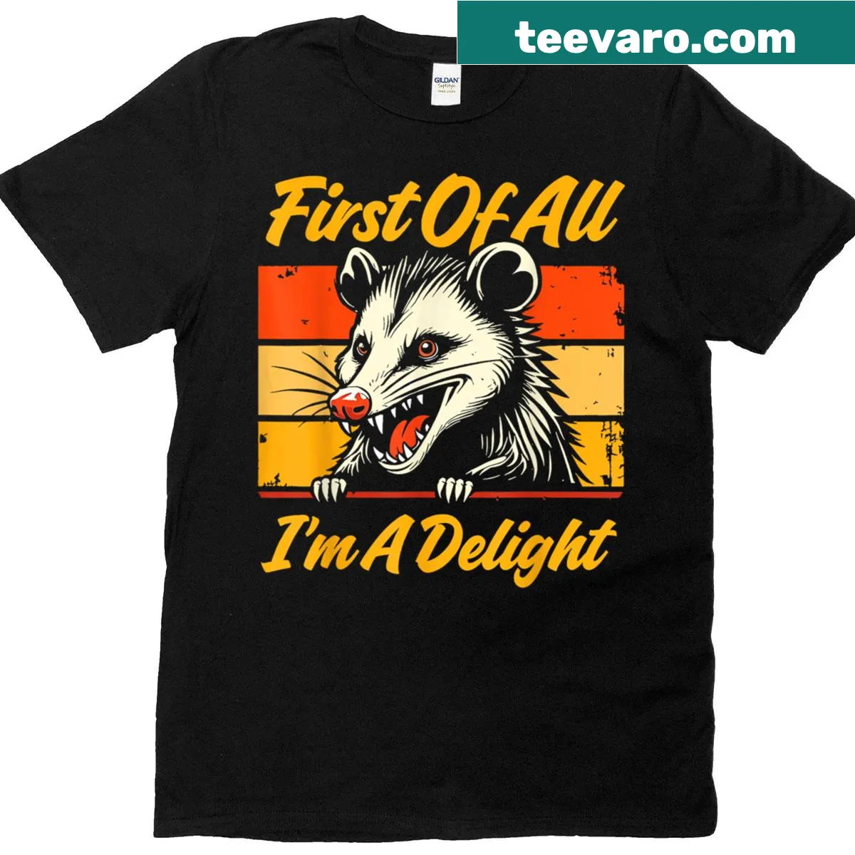 Vintage opossum T-shirt with humorous saying — on a men's t-shirt
