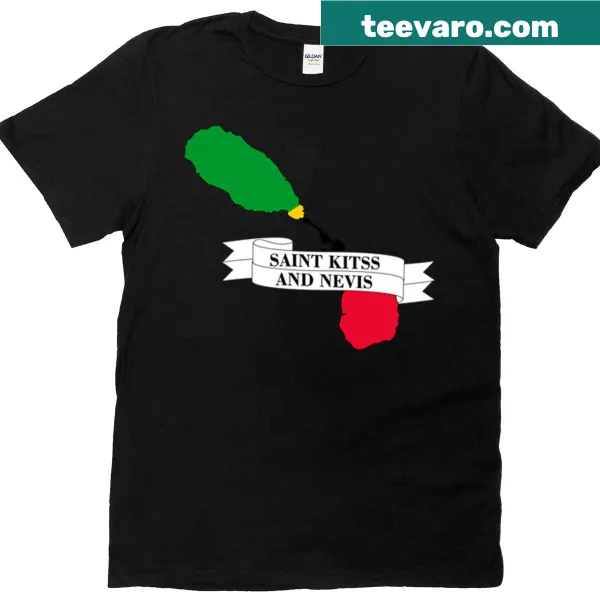 Map design of Saint Kitts and Nevis with flag details.