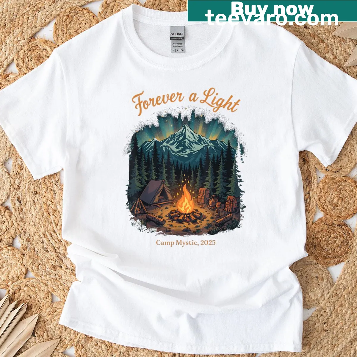 Heartfelt Camp Mystic 2025 design on family T-shirt — on a men's t-shirt