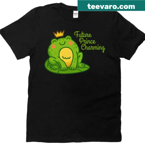 Cute green prince charming royal illustration t-shirt