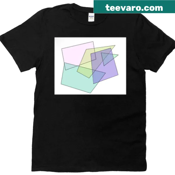Abstract geometric glass design T-shirt with clean lines.