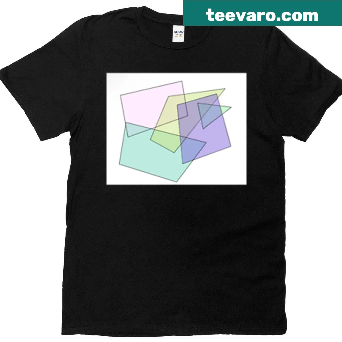 Abstract geometric glass design T-shirt with clean lines. — on a men's t-shirt