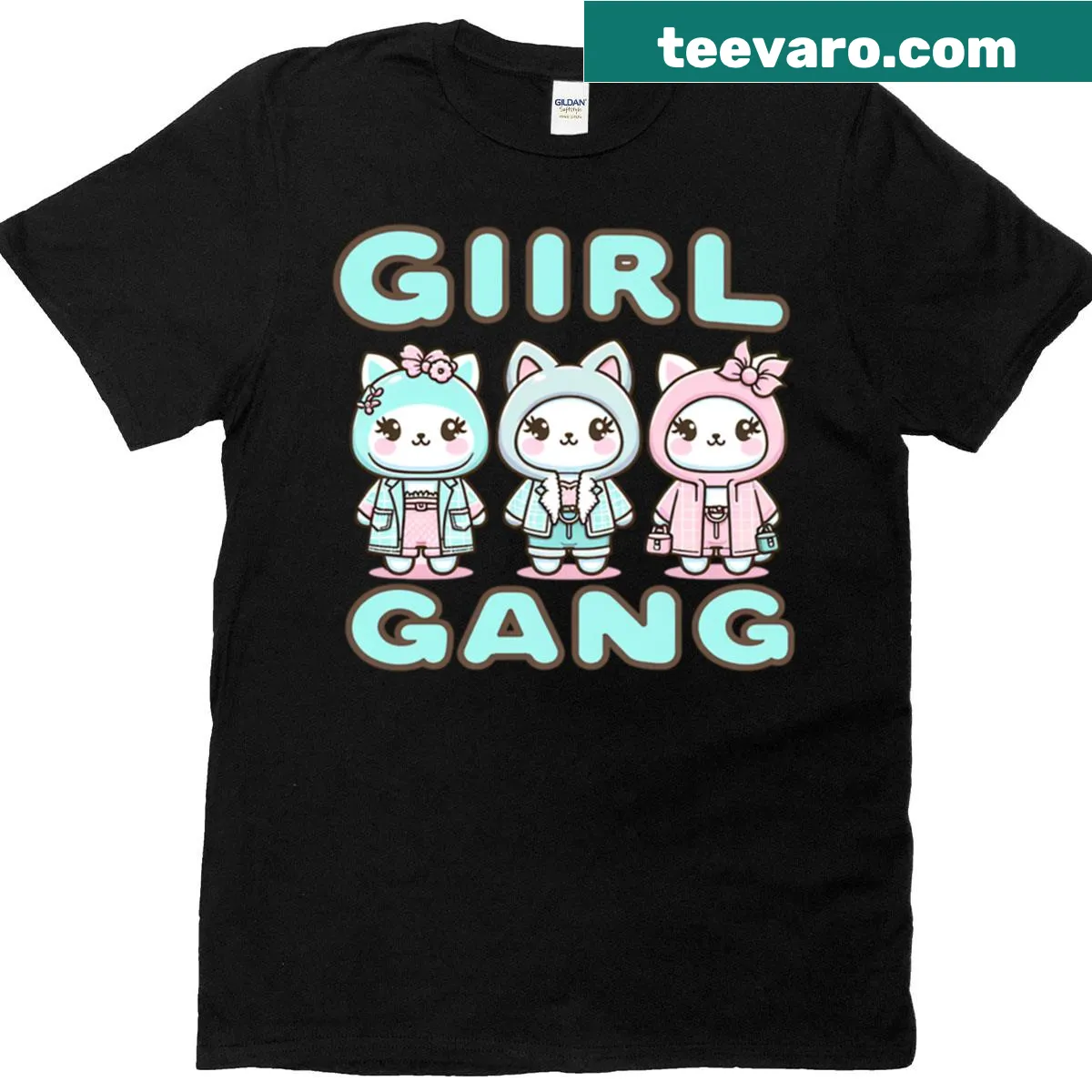Vintage-style T-shirt celebrating girl gang solidarity — on a men's t-shirt