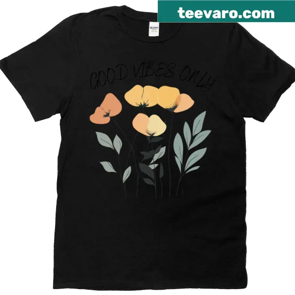 Botanical illustration t-shirt with floral designs