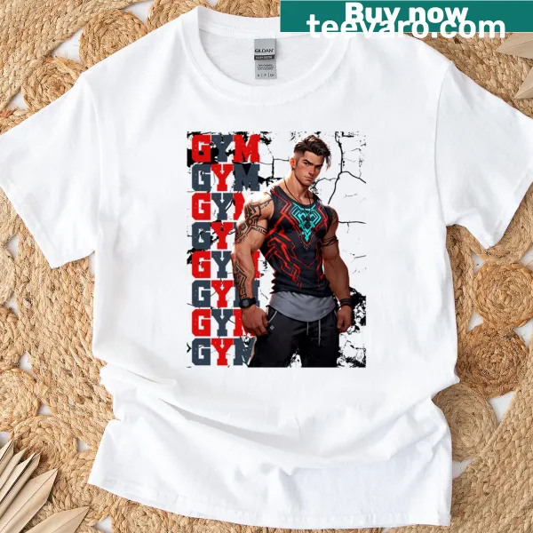 Typography design reading 'Hit The Gym - Today' on t-shirt