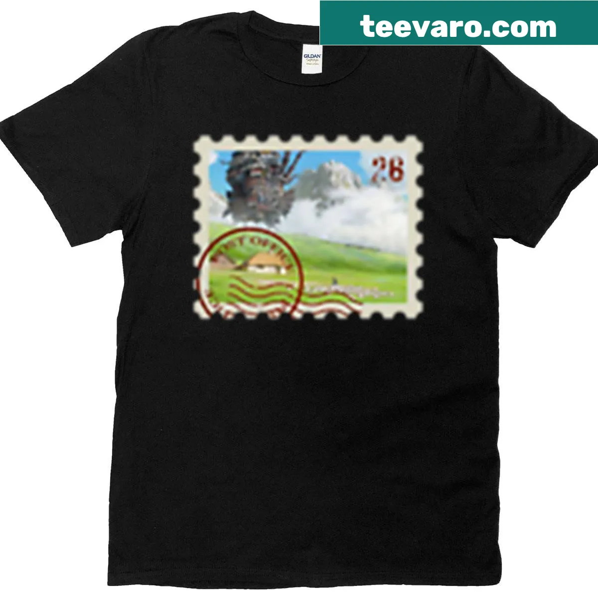 Cute anime graphic T-shirt inspired by Howl's Moving Castle — on a men's t-shirt