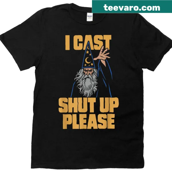 Funny wizard-themed T-shirt with humorous text