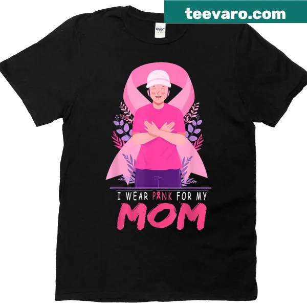 Breast cancer awareness T-shirt with pink ribbon graphic