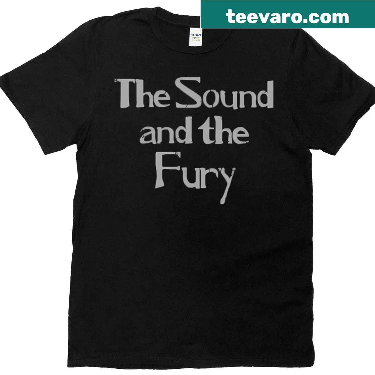 Typographic tribute shirt to Ian Curtis with the words 'The Sound And The Fury 97' — on a men's t-shirt