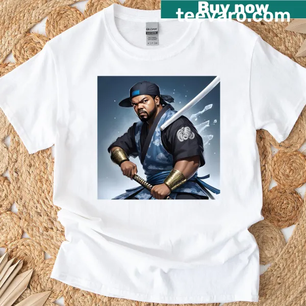 Anime-inspired design featuring Ice Cube as a samurai