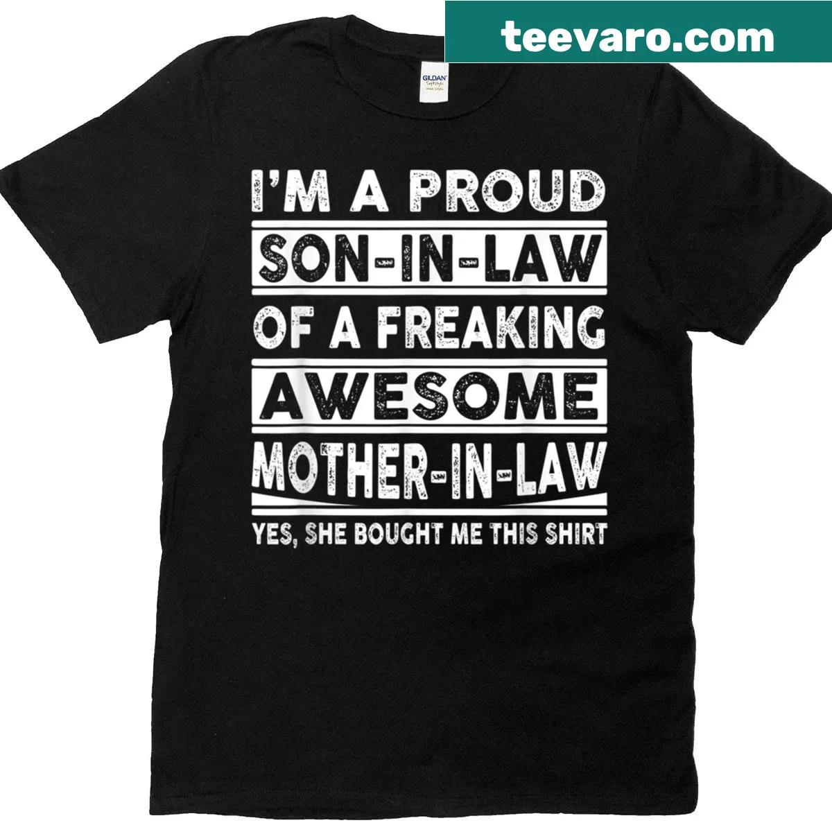 Funny typography shirt celebrating an awesome mother-in-law — on a men's t-shirt