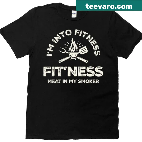 Funny BBQ T-shirt with a vintage-style fitness slogan