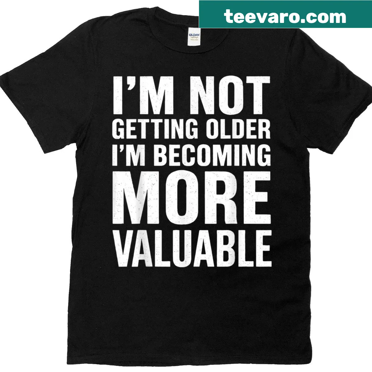 Inspirational quote about aging on a casual t-shirt — on a men's t-shirt